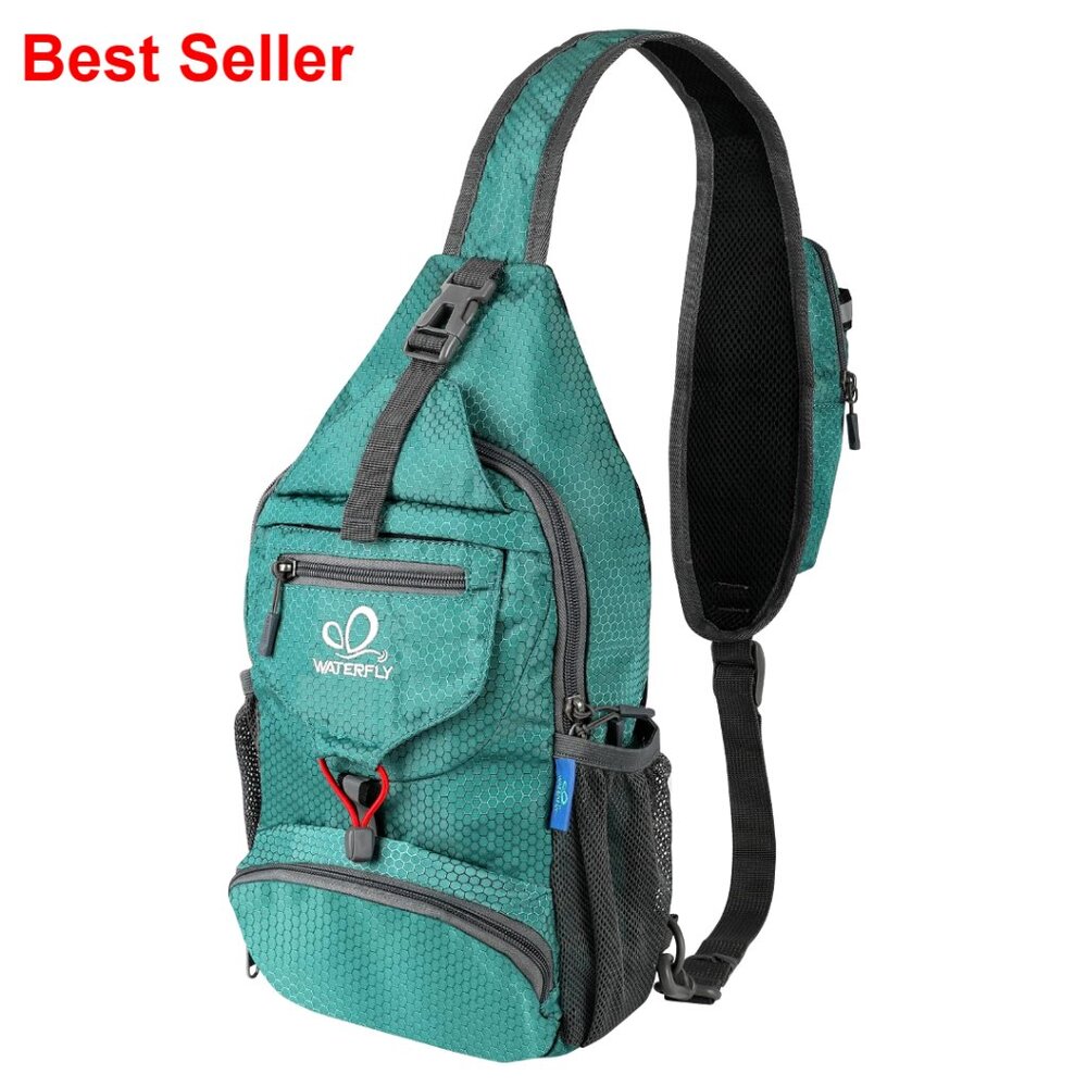 Water-Resistant Polyester Sling Backpack For Hiki… - image 1